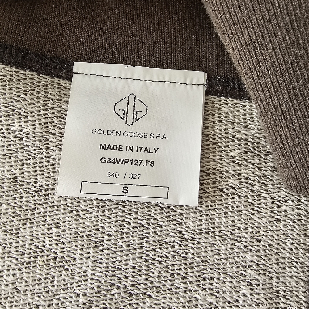 Golden Goose Venice Print Oversized Boxy Hooded Sweatshirt Size S Small Khaki - Picture 13 of 14